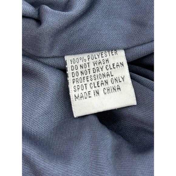 Ieena Mac Duggal Beaded Cuff Drop Shoulder Faux Wrap Gown Sz 14 Midnight NWT - Picture 15 of 16